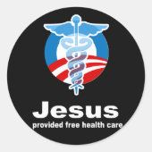 イエスは無料の医療を提供した ラウンドシール (正面)