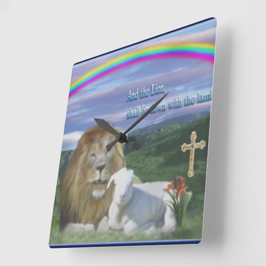 イエスは王の王である スクエア壁時計 (傾斜)