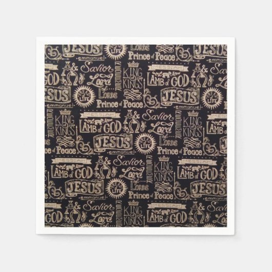 "イエスは王の王である"紙ナプキンス スタンダードカクテルナプキン (正面)