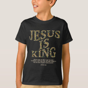 イエスは王様 カモフラージュ柄 キリスト教 十字架 神の信仰 聖書 Tシャツ