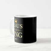イエスは王様 _ キリスト教の信仰デザイン コーヒーマグカップ (正面左)