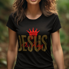 イエスは王 キリスト教聖書 精神的な 女性のための Tシャツ