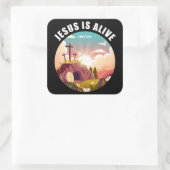 イエスは生きている復活の信仰キリスト教の復活祭 スクエアシール (バッグ)