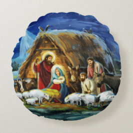 「イエスは生まれいた」 ラウンドクッション