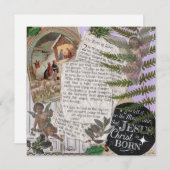 イエスは生まれクリスマスの平文グリーティングカード (正面/裏面)