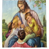 イエスは白いショーカーテンを渡る シャワーカーテン (正面)