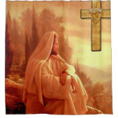 イエスは白いショーカーテンを渡る シャワーカーテン (正面)