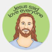 イエスは皆を愛すると言われた ラウンドシール (正面)