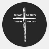 イエスは真実の道を渡る男の女の子の子供Chri ラウンドシール (正面)