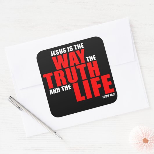 イエスは真理と人生の道である – ヨハネ14 スクエアシール (封筒)