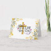 イエスは私が知っている、十字架と花を愛している カード (正面)