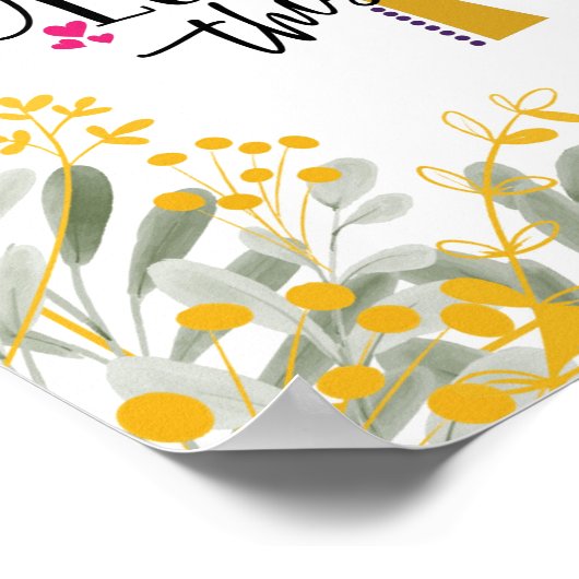 イエスは私が知っている、十字架と花を愛している ポスター (角)