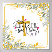 イエスは私が知っている、十字架と花を愛している