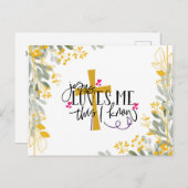 イエスは私が知っている、十字架と花を愛している ポストカード (正面/裏面)