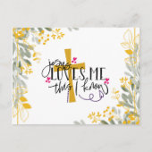 イエスは私が知っている、十字架と花を愛している ポストカード (正面)