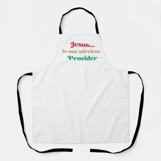 イエスは私たちの無線プロバイダであるイエスはおもしろエプロンである エプロン (正面)