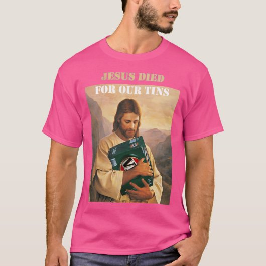 イエスは私たちの罪のために死んだ Tシャツ (正面)