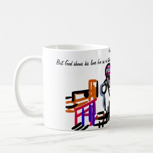 イエスは私たちを愛している コーヒーマグカップ (左)