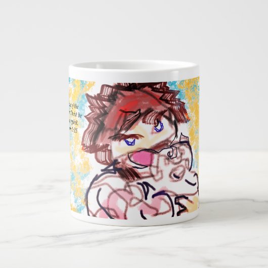 イエスは私たちを愛し喜ぶ ジャンボコーヒーマグカップ (正面)