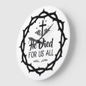 イエスは私たち全員のために死んだ ラージ壁時計 (傾斜)