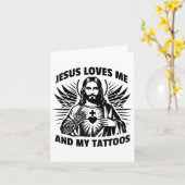 イエスは私と私のタトゥーが好き 面白いタトゥー文 カード (黄色い花)