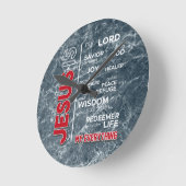 イエスは私のすべての言葉の雲 ラウンド壁時計 (傾斜)
