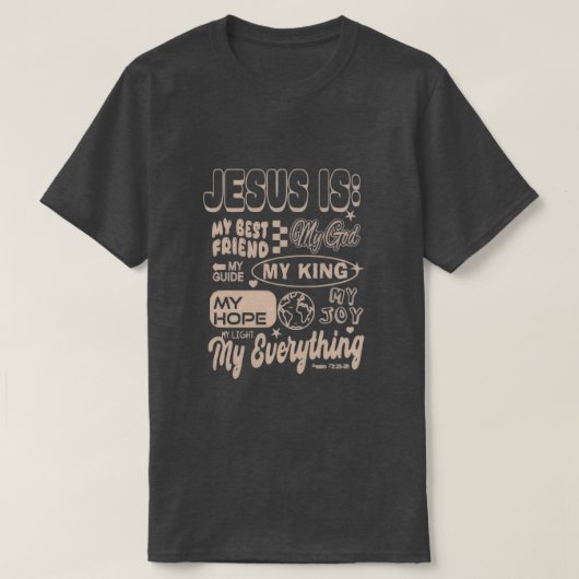 イエスは私のすべて –詩篇73にインスパイアされたTシャツ Tシャツ (デザイン正面)