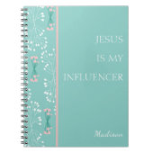 イエスは私のインフルエンサーである |ブルースプリングフローラル ノートブック (正面)