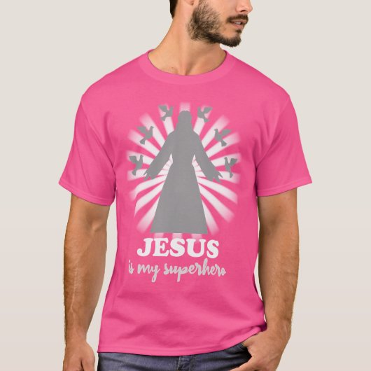 イエスは私のスーパーヒーローである Tシャツ (正面)