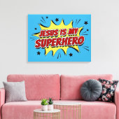 イエスは私のスーパーヒーローの子供と大人のキリスト教信仰 キャンバスプリント (インサイチュ (リビング))
