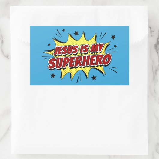 イエスは私のスーパーヒーローの子供と大人のキリスト教信仰 長方形シール (バッグ)