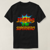 イエスは私のスーパーヒーローの漫画ブックChristian Religio Tシャツ (デザイン正面)