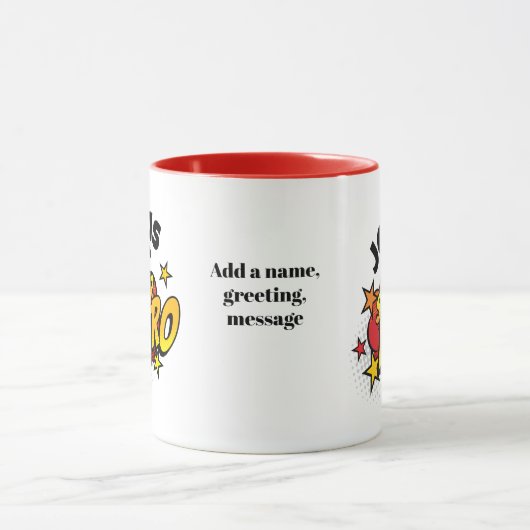 イエスは私のスーパーヒーローパーソナライズされたクリスチャンの子供 マグカップ (中央)