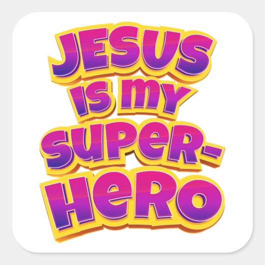 イエスは私のスーパーヒーロー女性の女の子キリスト教の信仰 スクエアシール (正面)