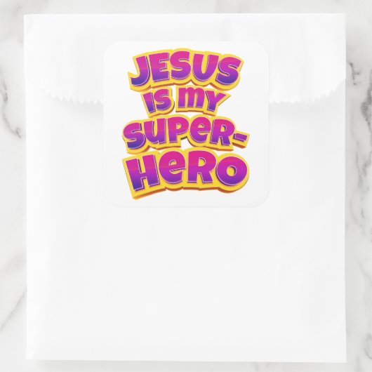 イエスは私のスーパーヒーロー女性の女の子キリスト教の信仰 スクエアシール (バッグ)