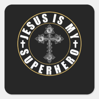 イエスは私のスーパーヒーロー、イエスすごいヒーロー スクエアシール