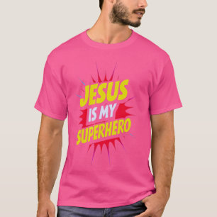 イエスは私のスーパーヒーロー キリスト教 神 宗教 コミック Tシャツ