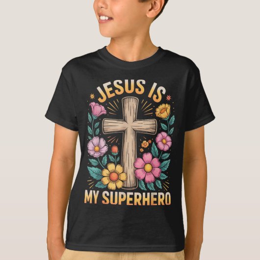 イエスは私のスーパーヒーロー Tシャツ (正面)