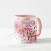 イエスは私のバレンタインのピンクのバラの宗教である マグカップ (正面右)