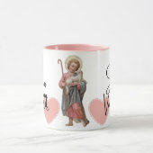 イエスは私のバレンタインピンクのハート宗教的 マグカップ (中央)