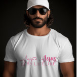 イエスは私のライフラインのTシャツだ Tシャツ<br><div class="desc">クリスチャンシンプルTシャツイエスは私のライフラインでハートの形を持ち、混成の書道と赤と黒のミニマルなタイポグラフィでスタイリッシュす。このトレンディーモダン、信仰のデザインは完璧な贈り物とファッション声明である。#christian #religion #scripture #faith #bible #jesus</div>