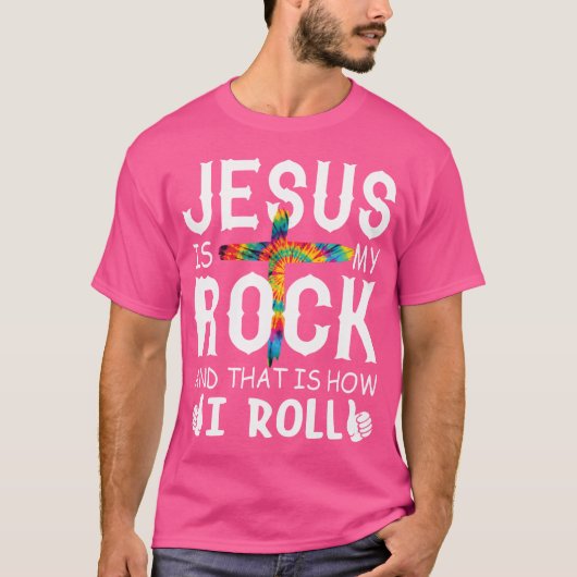 イエスは私のロックで、私は聖書のクリス転がティアである Tシャツ (正面)