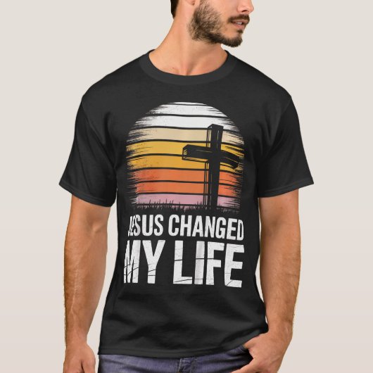 イエスは私の人生を変えたレトロクロス Tシャツ (正面)