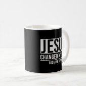 イエスは私の人生を変えました どのようにイエス コーヒーマグカップ (正面右)