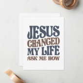 イエスは私の人生を変え頼たクリスチャンの引用文 ノートカード (正面/裏面インサイチュ)