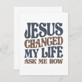 イエスは私の人生を変え頼たクリスチャンの引用文 ノートカード (正面/裏面)