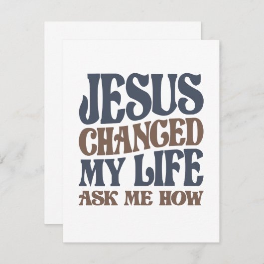 イエスは私の人生を変え頼たクリスチャンの引用文 ノートカード (正面/裏面)