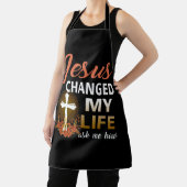 イエスは私の人生を変え頼た。キリストの信者 エプロン (インサイチュ)