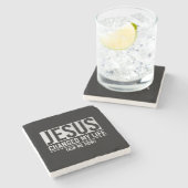 イエスは私の人生を頼イエス様に変えた ストーンコースター (横)