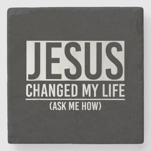 イエスは私の人生を頼イエス様に変えた ストーンコースター (正面)